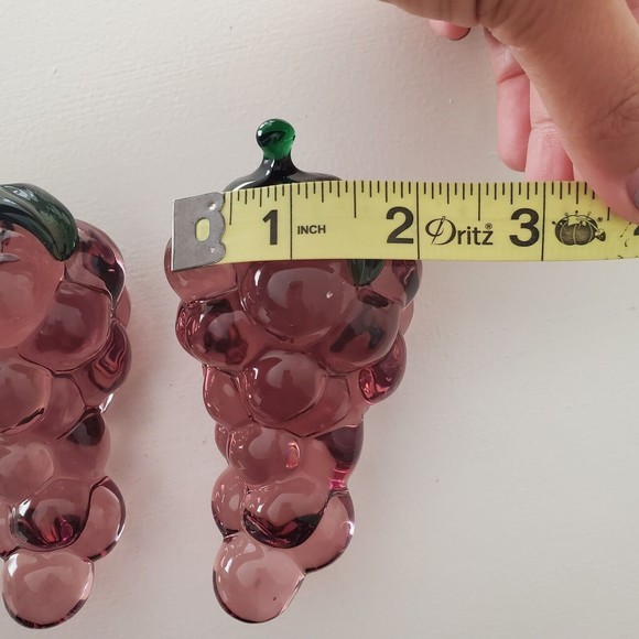 Vintage Blown Glass Grape Bunch Cluster 4.5" lot of 2 - Picture 8 of 8